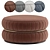 Two-Tone Fabric & Metal Pouf 3D model small image 1