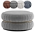 Two-Tone Fabric & Metal Pouf 3D model small image 2