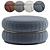 Two-Tone Fabric & Metal Pouf 3D model small image 4