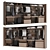 Modern Reeded Door Wardrobe Set 3D model small image 2