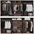 Modern Reeded Door Wardrobe Set 3D model small image 3