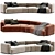  DUO MAXI Cotton Curved Sofa 3D model small image 2