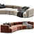  DUO MAXI Cotton Curved Sofa 3D model small image 3