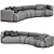  DUO MAXI Cotton Curved Sofa 3D model small image 4