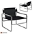 Ergonomic Leather Lounge Chair 3D model small image 1