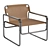 Ergonomic Leather Lounge Chair 3D model small image 2