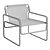 Ergonomic Leather Lounge Chair 3D model small image 4