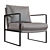 Nappa Premium Grey Lounge Chair 3D model small image 1