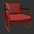 Nappa Premium Grey Lounge Chair 3D model small image 4