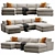 Versatile 3-Piece U-Shaped Sectional 3D model small image 3