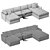 Versatile 3-Piece U-Shaped Sectional 3D model small image 6