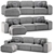 Parma Corner Modular Sofa 3800mm 3D model small image 1