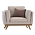 Modern Zander Armchair by West Elm 3D model small image 2
