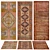 Hand-Knotted Runner Rug Trio 3D model small image 1