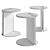 Metal Stone Half Side Table 3D model small image 5