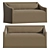 Plush Slipcover Banquette with Pillow 3D model small image 1