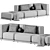 Karimoku N-S02 Modern Sofa 3D model small image 4