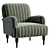 Modern Upholstered Armchair with Textured Design 3D model small image 1