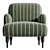 Modern Upholstered Armchair with Textured Design 3D model small image 2