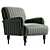 Modern Upholstered Armchair with Textured Design 3D model small image 4