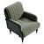 Modern Upholstered Armchair with Textured Design 3D model small image 5