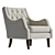 Anatonia Tufted Wingback Chair in Large Size 3D model small image 4
