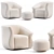 Modern Swivel Chairs Set 3D model small image 2