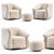 Modern Swivel Chairs Set 3D model small image 6