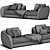 Modern Modular Fabric Sofa: LEVANTE 3D model small image 4