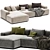 Contemporary 4-Seater Sectional Sofa 3D model small image 1