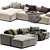 Contemporary 4-Seater Sectional Sofa 3D model small image 2