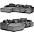 Contemporary 4-Seater Sectional Sofa 3D model small image 6