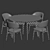  Stylish Dining Set with Chairs 3D model small image 5