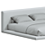 King Size Contemporary Suede Bed 3D model small image 3