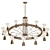 Industrial Brass Opaline Bicycle Chandelier 3D model small image 2