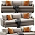 Versatile Lounge Sofa: 267cm Modifiable 3D model small image 3