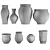 Elegant Vase Set Variety 3D model small image 5