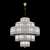 Elegant Gold Crystal Chandelier 3D model small image 1