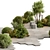 Urban Park Environment Wall Art 3D model small image 3