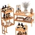 Bamboo IKEA 3D Furniture Set 3D model small image 1