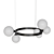 Asymmetric Glass Ring Chandelier 3D model small image 3