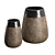 Rustic Dark Clay Cone Vases 3D model small image 3