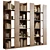 Rustic Wooden Book & Plant Shelf 3D model small image 1