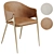 Elegant Brass Velvet Dining Chair 3D model small image 1