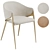 Elegant Brass Velvet Dining Chair 3D model small image 2