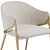 Elegant Brass Velvet Dining Chair 3D model small image 4