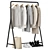 Luxury Outerwear Rack Set 01 3D model small image 1