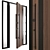 Rustic Wooden Entry Door Set 3D model small image 3
