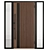 Rustic Wooden Entry Door Set 3D model small image 4