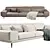 Modern FENDA Ronie Three-Seater Sofa 3D model small image 2